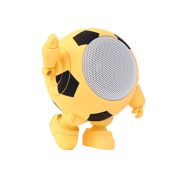 Bluetooth robothögtalare Söt bärbar liten stål Bluetooth ljud trådlös (fotbollsgul) (FMY)
