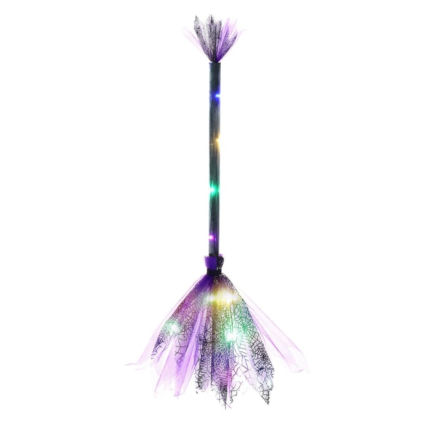 Halloween-dekor Heksekvast Heks Led-kost Sminkefest Glødende Mount World Of Warcraft Halloween-kost (FMY) Purple