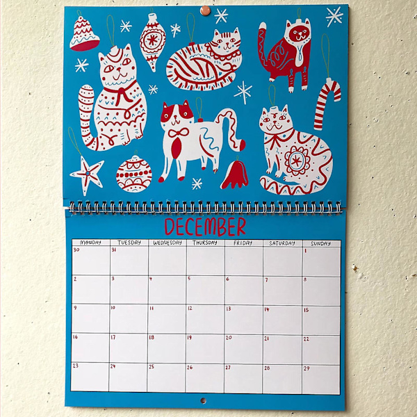 2024 Kitty Kalender | 2024 Veggkalender | Kattekalender | 2024 Veggplanlegger Av Able And Game  (FMY)