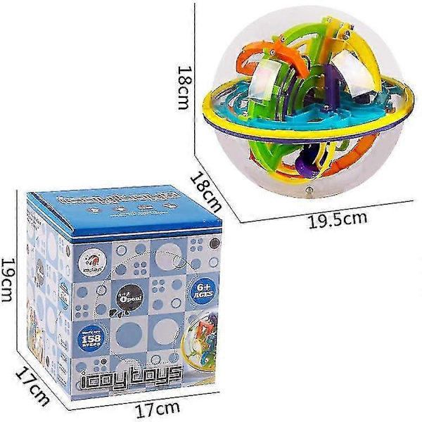 3D Perplexus Intct Rullande Boll Kuber Spel IQ Ba Utbildande Leksaker (FMY)