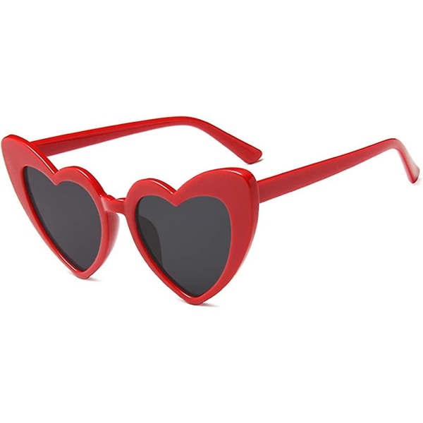 Hjerteformede solbriller for kvinner, vintage Cat Eye Mod Style Retro Kurt Cobain-briller (FMY)