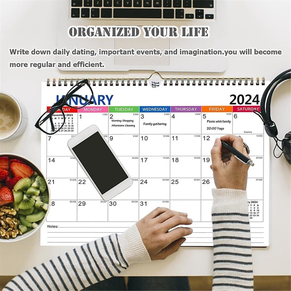 Väggkalender 2023-2024, Juli 2023 - December 2024, 18 Månader Semesterkalender (FMY)