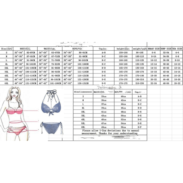 Naisten painettu 2-osainen korkeavyötäröinen bikinit uimapukupeite Xl (FMY)