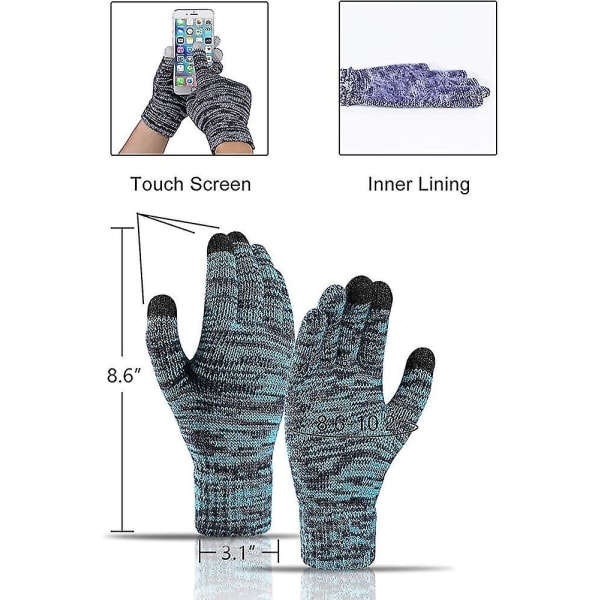 Dam Bobble Hat Scarf Och Handskar Set Fleecefodrade Beanie Touchscreen Handskar (FMY)