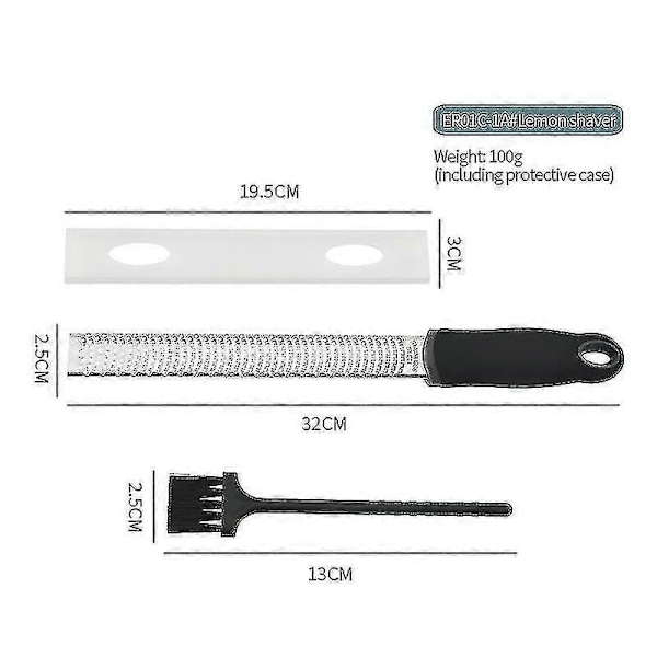 Microplane Rivejern i Sort Farve til Citrus, Parmesan, Ingefær, Chokolade og Muskatnød med Fint Blad (FMY)