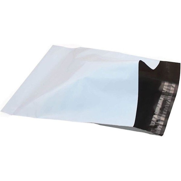 100 stykker postposer i plast Postkonvolutter Forsendelseskonvolutter for pakking, oppbevaring, shopping-hvit (35 cm X 45 cm + 5 cm) (FMY)