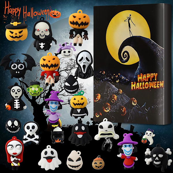 Julkalender 2023 Populär Halloween Nedräkningskalender Låda Horror Nights Halloween Gotisk Docka 24 Gåvor Blind Box Populär A (FMY) C