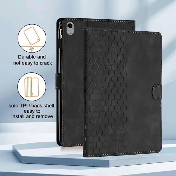Präglat Läderfodral för iPad 10:e Gen 10.9 2022 (FMY) Black