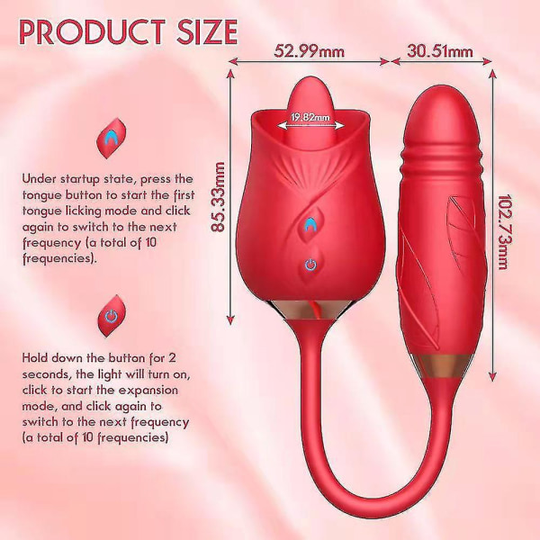 Roses Mantinghua 3rd Generation Double Tongue Licking Vibration Telescopic Vibrating Egg Hun (FMY) A