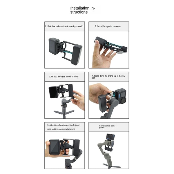Handhållen Gimbal Adapter Switch Mount Adapter För Mobil 6/5 kamera För 4/3 To Action 4 Adapter (FMY)