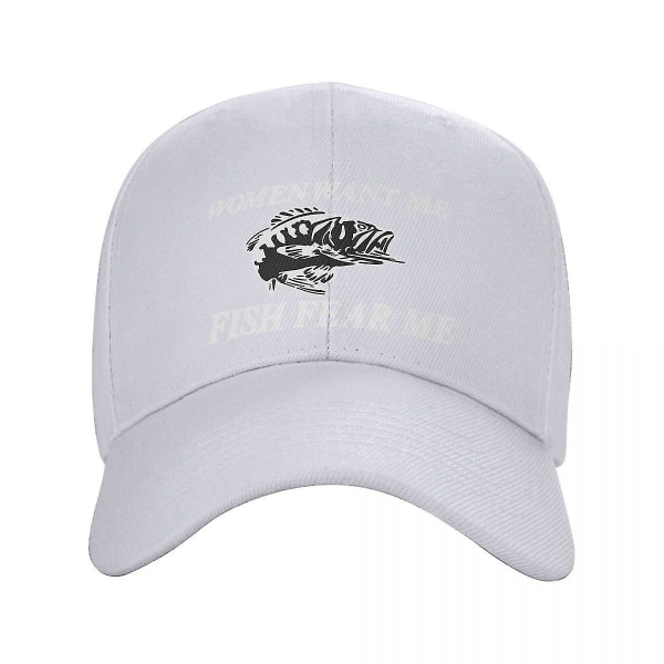 Punk Women Want Me Fish Fear Me Baseball Caps for Menn og Kvinner - Justerbar Fiskerhatt for Sports (FMY) White