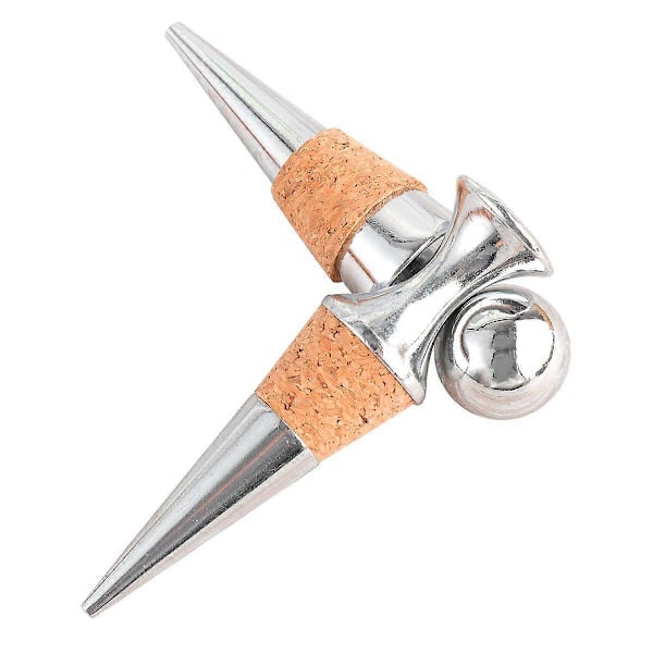 2 stk. vinstopper i rustfrit stål, kreativ flaskeprop, drikkevarepropper til bar, fest, restaurant (FMY) Silver 9.00X2.10X2.10CM
