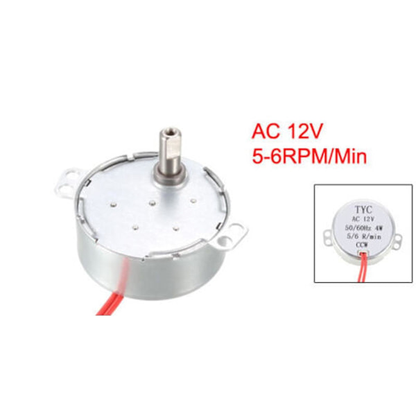 Tyc Synkron Synkronmotor AC 12V 5-6rpm 50-60Hz CCW 4W Fp (FMY)