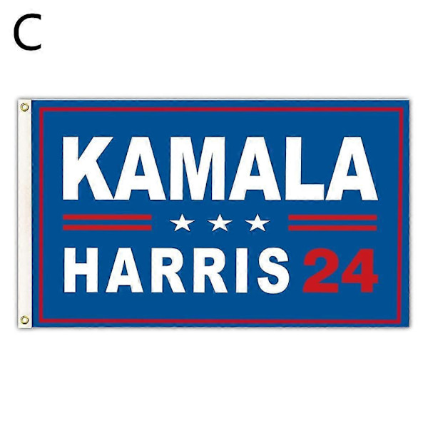 Kamala Harris 2024 -lippu 3x5 jalkaa, Harris presidentinvaaleihin -lippu messinkisilmukoilla (FMY) C