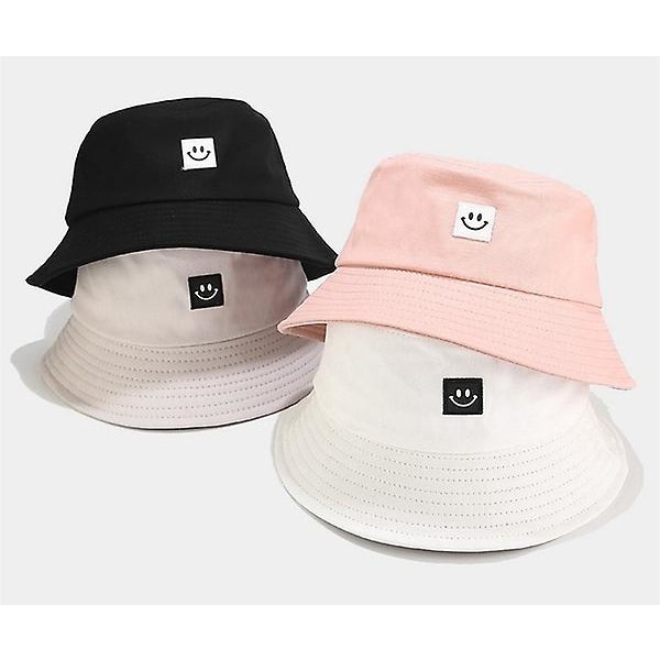 Fashion Bucket Hat Leende Ansikte Broderi Unisex Fashion  (FMY) A