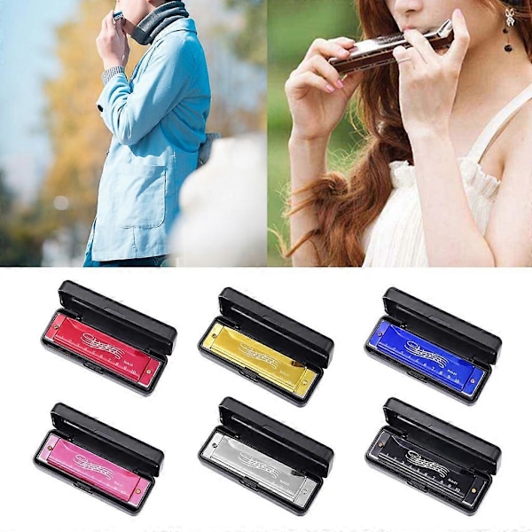 Harmonika i C-tone, 10 Huller Blues-Harp Diatonisk Harmonika 20 Toner Mundharmonika  (FMY) Pink