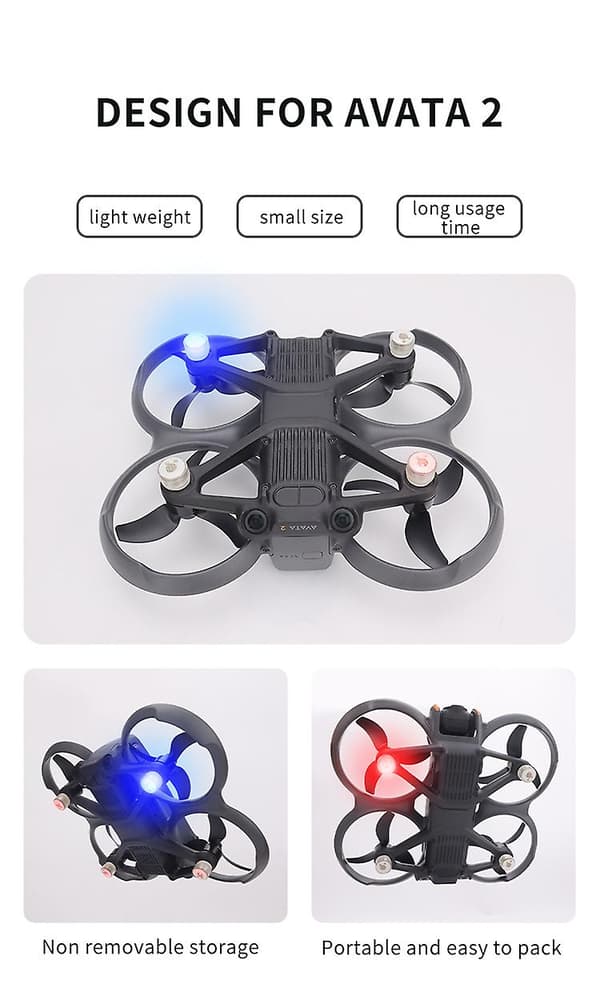 Stroboskoplampe Blinklys Natlys LED Navigation til DJI Avata 2 Drone (FMY)