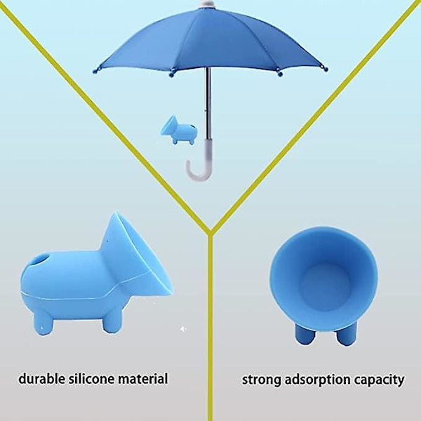 Telefonparaply sugekopholder, telefonparaply til solskærm, udendørs antirefleks mobiltelefon solskærmholder (FMY) Blue