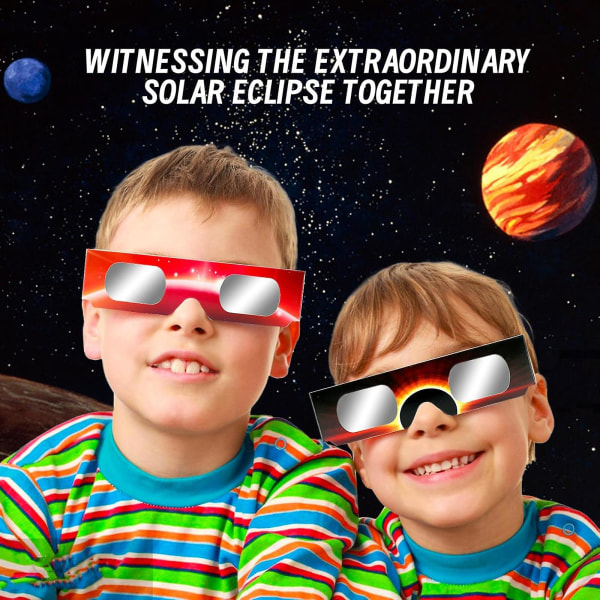 6-pack Solförmörkelseglasögon, CE&ISO-certifierade Eclipse-glas för soltittande, optisk kvalitet Säkra glasögon för direkt solljusvisning (FMY) C