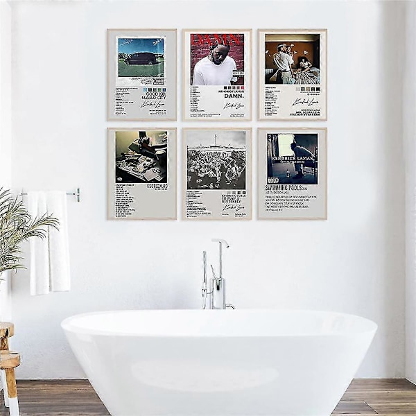 6-pack Kendrick Lamar Poster Musik Album Rappare Poster För Rum Estetisk Väggkonst Heminredning Presenter Oinramade (FMY)