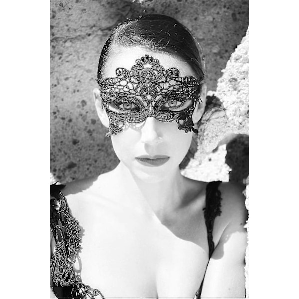 2 Stykker Venetiansk Maske Kvinders Blondermaske Blondermaske Sort Øjenmaske Til Karneval Maskerade Maskerade Halloween Karneval Fest Gotisk Ansigtsmaske  (FMY)