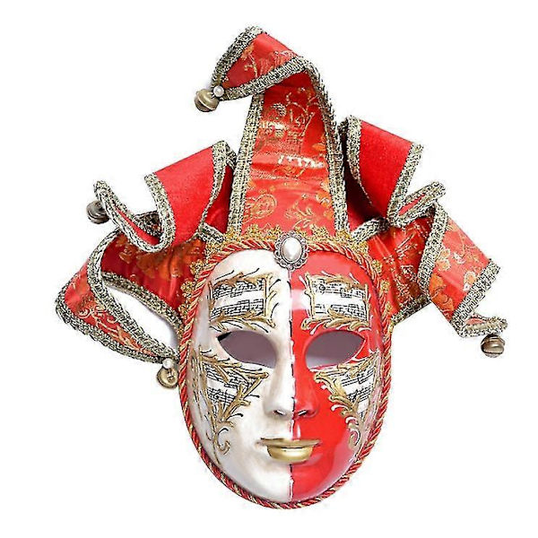 Venetsialainen Komedia-Maski Upea Koriste Jesteri-Maskit Juhliin - Yvan (FMY) Red gold