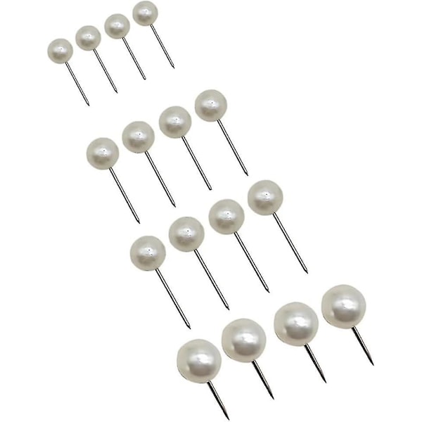400 stk små perlehue trykknapper kart tommelknagger oppslagstavle trykknapper hvite metall trykknapper De  (FMY)
