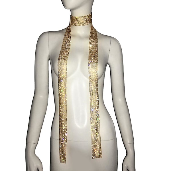 Strandbadkläder Fest Paljetter Halsband Sjal Handväska Choker Enfärgad  (FMY) Gold