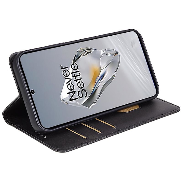 För OnePlus Nord CE4 5G Fodral PU Läder Plånboksfodral Kalvstruktur Telefonskal med Magnetlås  (FMY) Black