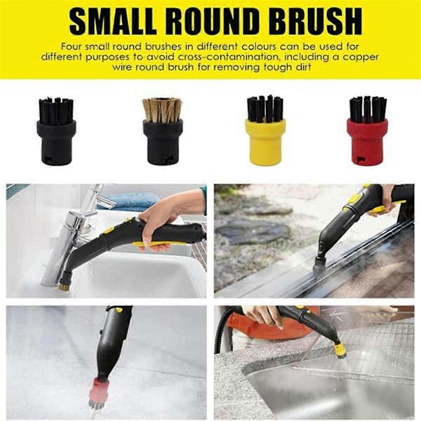 Til Karcher SC1 SC2 SC3 SC4 SC5 Damprenser Reservedel Dampmoppe Rund Børstehoved Hjemmerengøring (FMY) As Shown