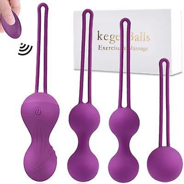 3 Kegel Balls Device Training Kit för att stärka toning bäckenmuskler (FMY) purple 4pcs set
