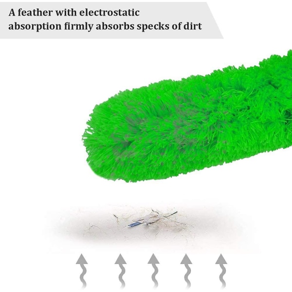 Staubwedel Teleskop Tvättbar, Dammvippa Mikrofiber Rostfritt Stål Teleskopstång Och Böjbar Hörnborste, Dammvippa Lång Utdragbar Extra Lång Upp Till 70