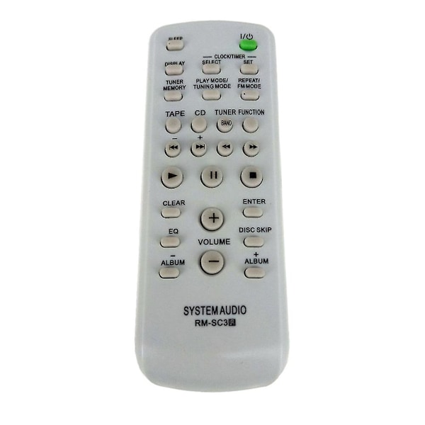 Fjernkontroll for CD HiFi-system -sc3 -sc30 -sc50 -sc55 Mhc-rg29 Mhc-rg490s -eh10 -u1 -cpz1  (FMY) White