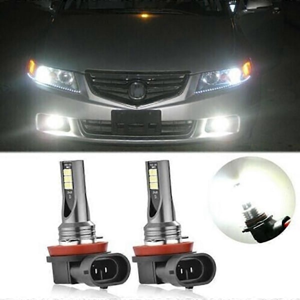 2X H11 H8 Led 6500K Sumuvalot Sarja Lamppu Canbus Xenon DHL  (FMY)