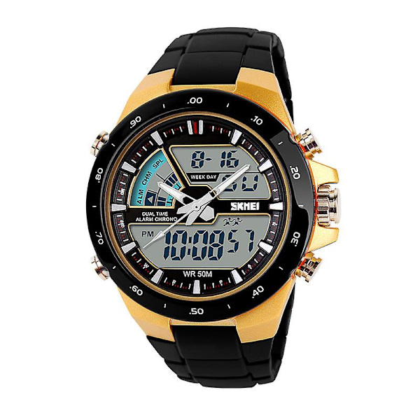 Klocka för män Sport Quartz handled män Analog Digital Vattentät Militär (FMY) Yellow Free Size