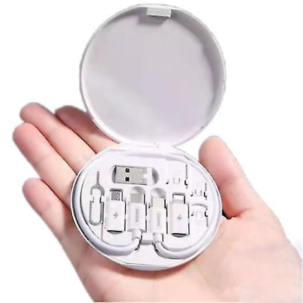 Multifunktionell Digital Lagringsbox Fem-i-ett-adapter Typec-adapter 60W Snabbladdning Multi-huvud Datakabel (FMY) White