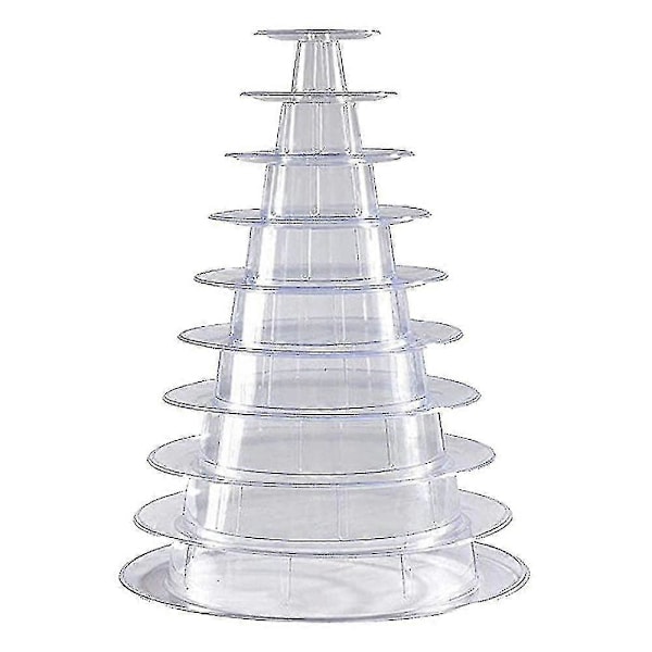 6-lags Rund Macaron Tårnstativ i Plast - Utstillingsstativ for Dessert - Macarons Holder (FMY) 6 Tier