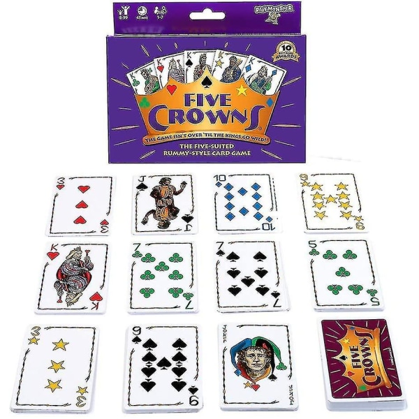 Five Crowns Card Game Perhekorttipeli – Hauskoja pelejä perhepeliyölle lasten kanssa (ls) (FMY)