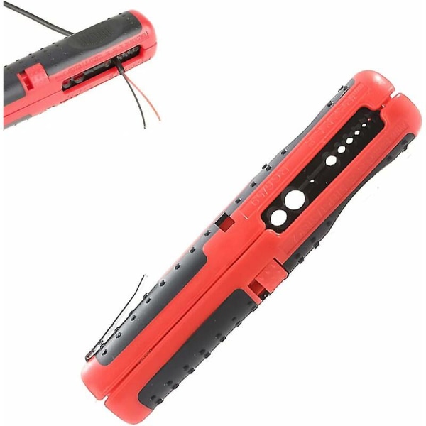Universal strippeverktøy, Sk5 / Rg6 / Rg59 lavspentkabel, elektrisk kabelstripper for kabler 8 Mm - 13 Mm, ett stykke, rød, (FMY)
