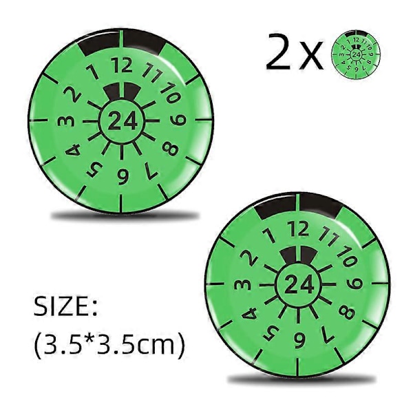 2 stk 3D gel-klistremerker  nummerplateforsegling, TUV-plakettdekaler 2024 Ny (FMY) 24