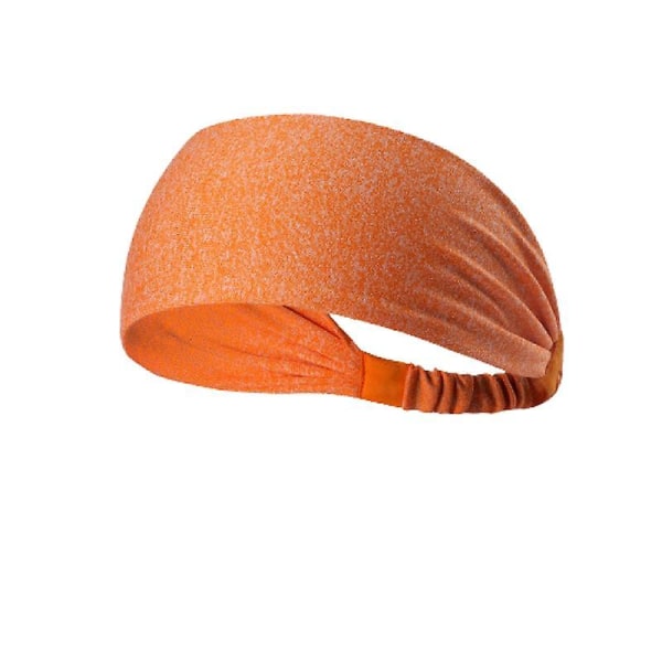 Sportpannband för kvinnor, löpning Yoga Träning Pannband Elastiskt bomullstyg Lättviktshalkfri transporterande svettband 1pack,orange,wz-1799 (FMY)