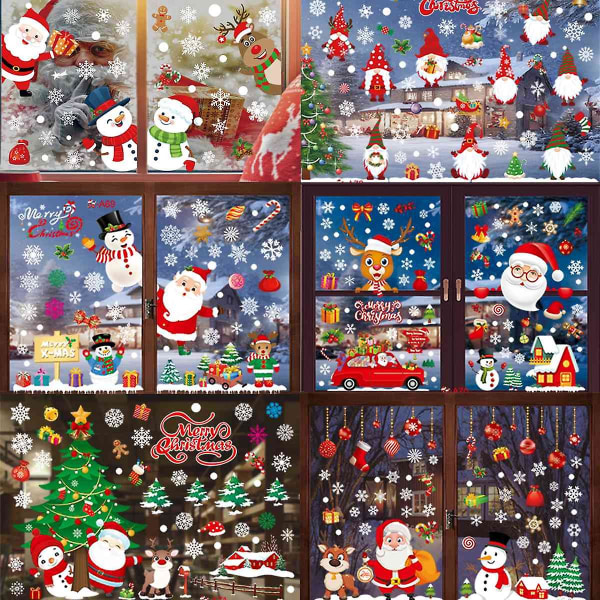 Jul Fönsterdekor Vägg God Juldekorationer för hemmet 2023 Navidad Kerst Noel Natal Xmas Ornaments Decor New Year (FMY) sticker style 7