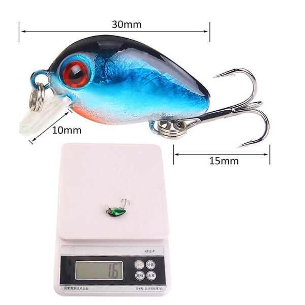 3d Eyes Fishing Popper Lure Artificial Hard Bait Crankbait Kroggrej 30 mm (FMY)