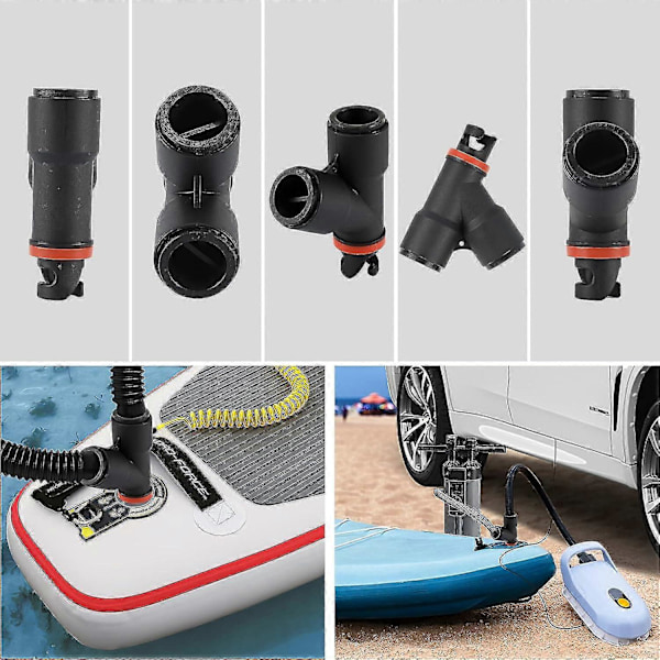 Sup Pumpe Adapter Dobbelt Indløb Inflator Adapter til Båd Kajak Stand Up Paddle Board Surfbræt Tilbehør