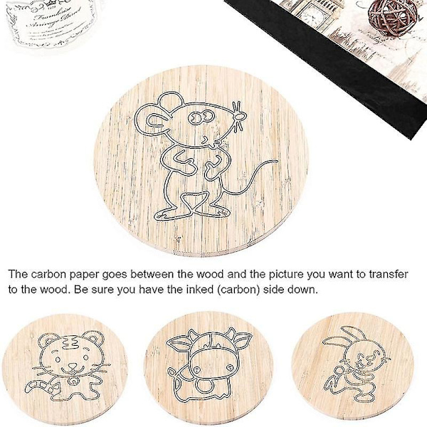 100 Ark Kulpapir, Sort Grafitpapir Til Sporing af Mønstre på Træ, Papir, Lærred og Mere (FMY)