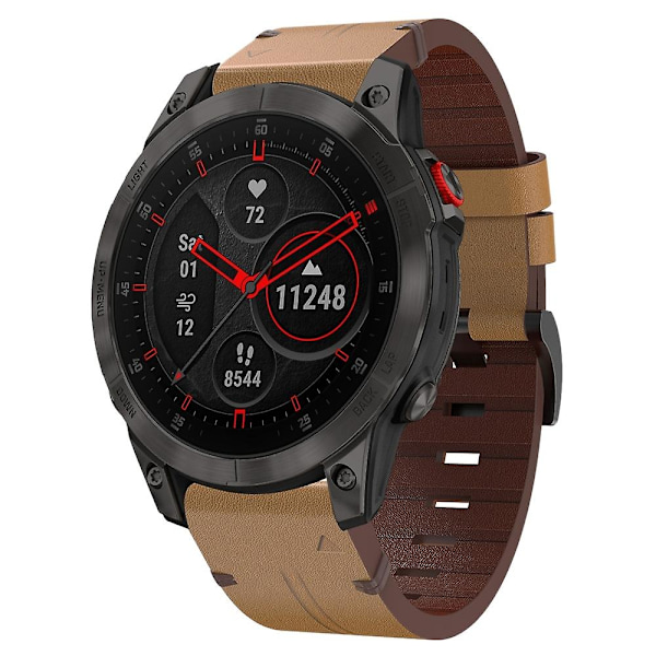 Læderurrem til Garmin EPIX Gen 2 (FMY) Light Brown