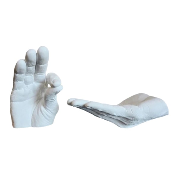 Rökelsepinnehållare med Askkopp i Resin, Handgest, Rökelsebrännare för Hem, Kontor, Meditation, Yoga, Avkoppling, Dekoration (FMY) White