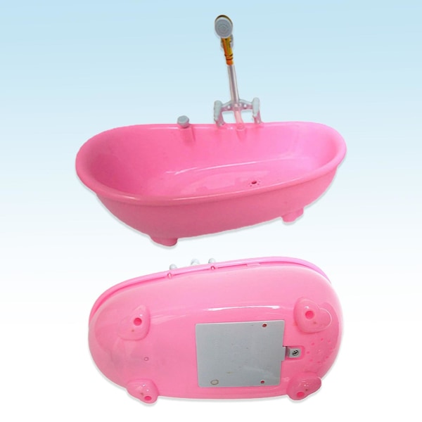 Sähköinen nukkekylpyamme Hieno suihkutusvesiääninen kannettava mininukkekodin kylpyhuonekylpyamme 1/6 nukeille (FMY)