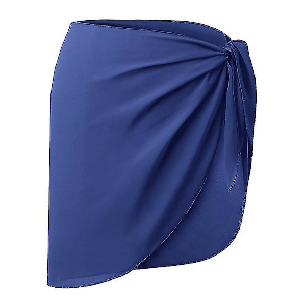 Naisten lyhyt sarongit ranta kääre läpikuultava bikinit kääreet sifonki peittää uimapuvut  (FMY) dark blue