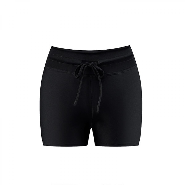 Kvinners badeshorts med høy midje, badedrakt bunn badedrakt gut shorts badetøy bikini board shorts, svart, s (FMY)